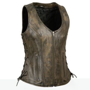 Men Women Leather Vests